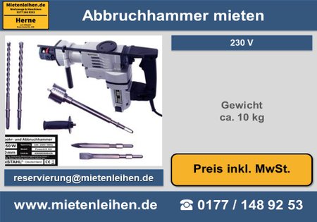 Bohrhammer Abbruchhammer mieten in Herne Recklinghausen Dortmund Bochum Marl waltrop